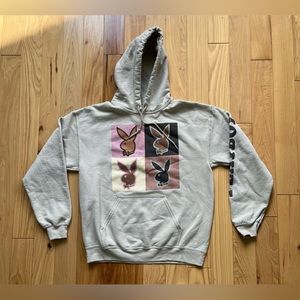 Playboy Bunny Hoodie Size Medium Cream/Tan Playboy written on Sleeve